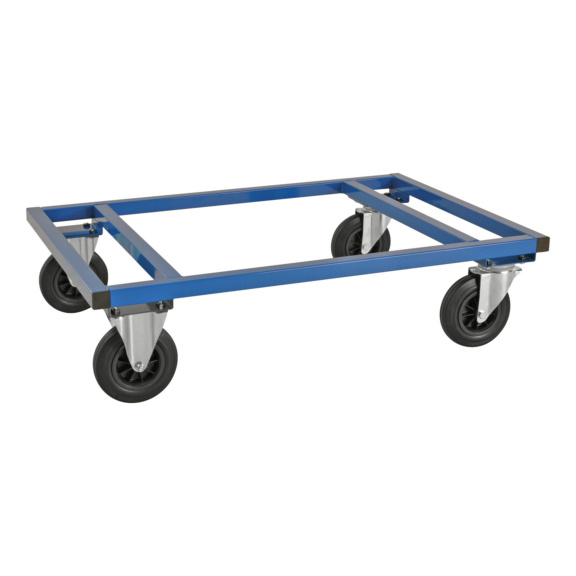 Paletten Fahrgestell 1200 x 800 x 305 mm, Tragfähigkeit 800 kg, blau - Paletten Fahrgestell aus Stahl pulverbeschichtet, niedrig