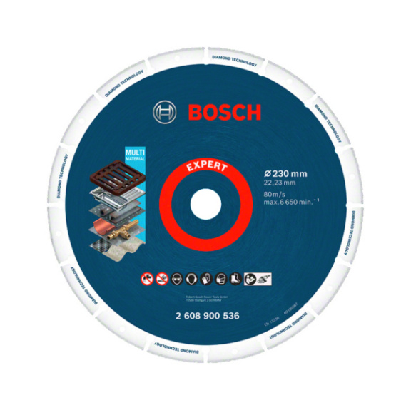 BOSCH Trenscheibe Diamant Durchmesser 230 mm Bohrungsdurchmesser 22.23 mm blau - Diamant Trennscheiben EXPERT 