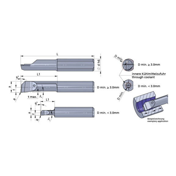 RX050.3-10R05/P18C DÜMMEL, Ultramini Xtraline Schneideinsatz Ø4x24; L1=10; R=0.05 - Typ X050, Ultramini Schneideinsatz