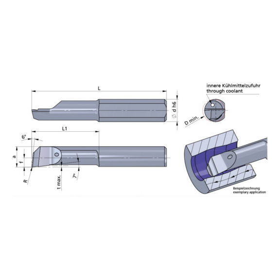 RX050.4-16R40/P18C DÜMMEL, Ultramini Xtraline Schneideinsatz Ø4x30; L1=16; R=0.4 - Typ X050, Ultramini Schneideinsatz