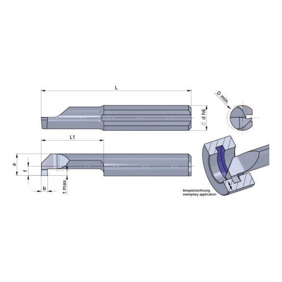 R006.0150-10/CN45F DÜMMEL, Ultramini Schneideinsatz Ø6x25; L1=10; b=1.5+0.05 - Typ 006, Ultramini Schneideinsatz