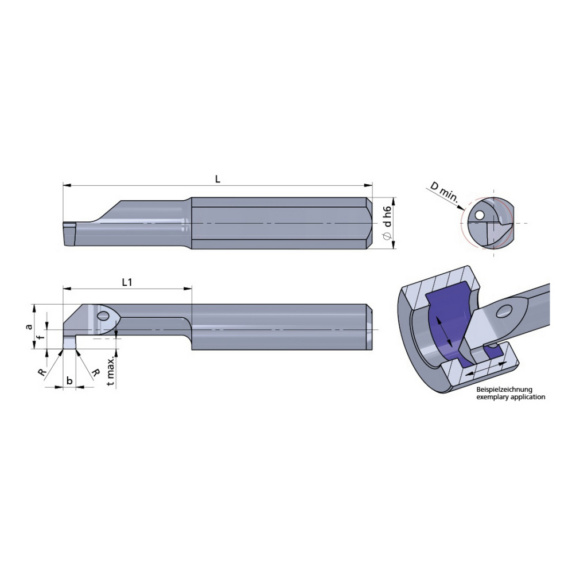 L10M0300-50/AL41F DÜMMEL, Ultramini Schneideinsatz Ø10x77; L1=50; b=3.0+0.05 - Typ 10M, Ultramini Schneideinsatz