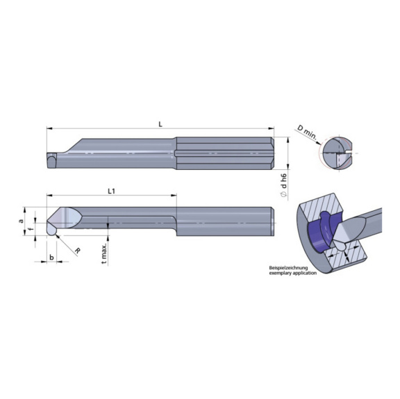 L006-0.50-25/AL41F DÜMMEL, Ultramini Schneideinsatz Ø6x40; L1=25; b=1.0+0.05 - Typ 006, Ultramini Schneideinsatz