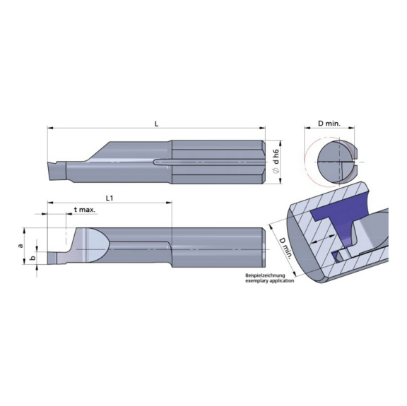 R010.3008-10/AL41F DÜMMEL, Ultramini Schneideinsatz Axial Ø7x26; L1=11; b=3.0+0.05 - Typ 010, Ultramini Schneideinsatz