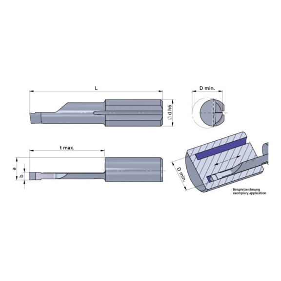 L015.2515-20/AL41F DÜMMEL, Ultramini Schneideinsatz Axial Ø7x35 b=2.50 t=20 - Typ 015, Ultramini Schneideinsatz