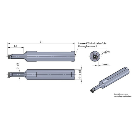 611.0016.2ST DÜMMEL, Minicut Klemmhalter D=16mmx97mm L2=16 - Typ 607 / 608 / 609 / 611, Minicut Klemmhalter