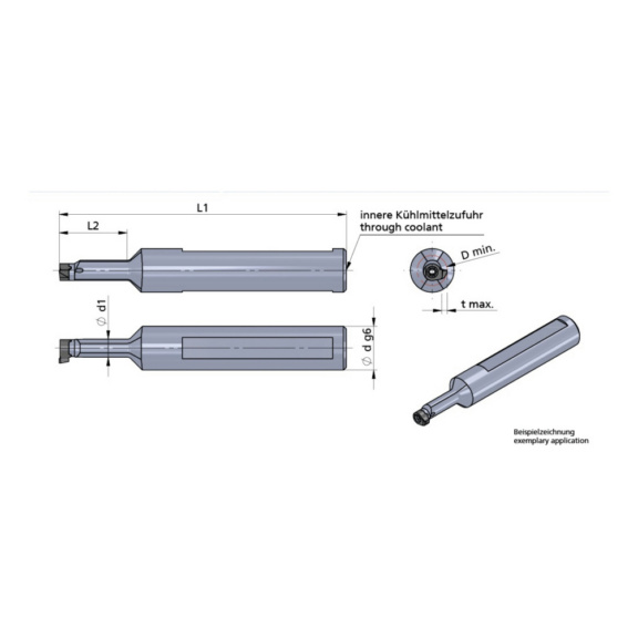 614.0016.3E.ST DÜMMEL, Minicut Klemmhalter D=16mmx120mm L2=38 - Typ 614 / 616 / 618, Minicut Klemmhalter