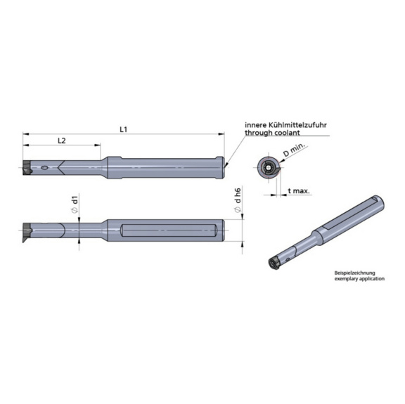 608.0012.4HM DÜMMEL, Minicut Klemmhalter D=12x115; L2=50 - Typ 607 / 608 / 609 / 611, Minicut Klemmhalter