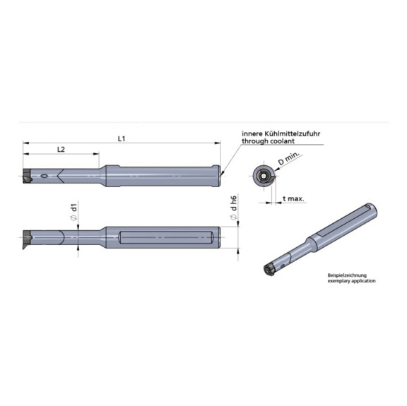 611.0012.2HM DÜMMEL, Minicut Klemmhalter D=12x110; L2=42 - Typ 607 / 608 / 609 / 611, Minicut Klemmhalter