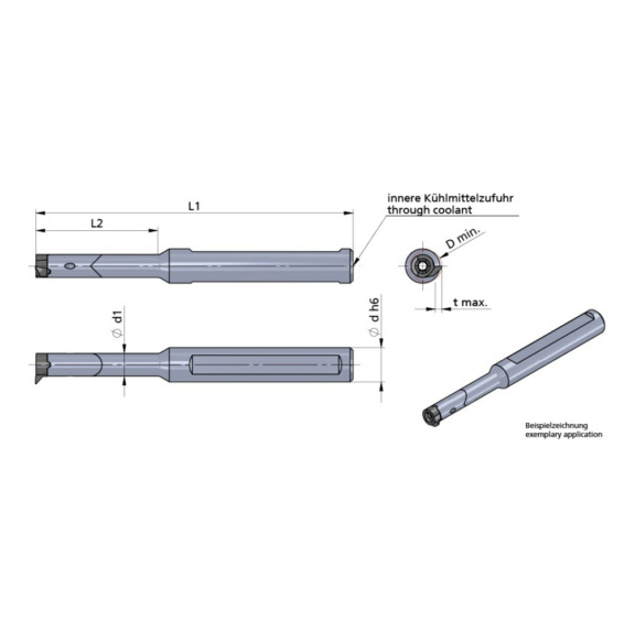 614.0012.2HM DÜMMEL, Minicut Klemmhalter D=12x110; L2=45 - Typ 614 / 616 / 618, Minicut Klemmhalter