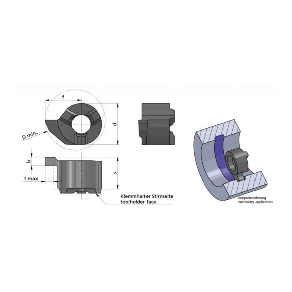 RS007.0100.8/AL41F DÜMMEL, Minicut Schneideinsatz b=1.00+0.03; tmax=2.0 - Typ S007, Minicut Schneideinsatz