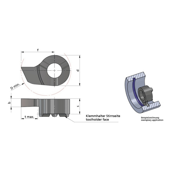 LS20.0200.00/AL41F DÜMMEL, Minicut Schneideinsatz b=2.00+0.03, tmax.8, Dmin.20 - Typ S20, Minicut Schneideinsatz