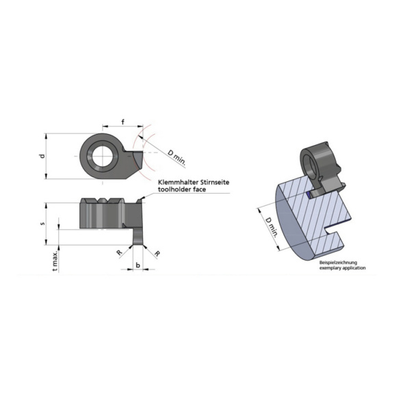 LS014.1225.02AL41F DÜMMEL, Minicut Schneideinsatz b=2.50+0.03 tmax=3.0 - Typ S014, Minicut Schneideinsatz