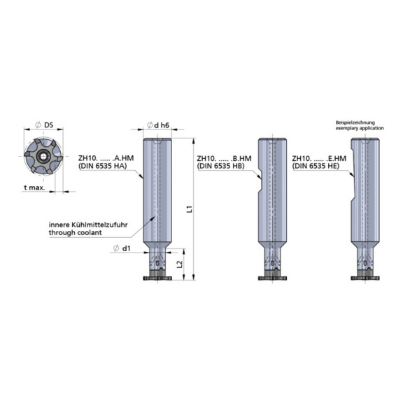 ZH10.U1206.30.B.HM DÜMMEL, Minimill Fräserschaft Ø12.7x90; L2=30; d1=6 - Typ ZH10, Minimill Fräserschaft