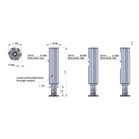 ZH14.U1208.29.B.HM DÜMMEL, Minimill Fräserschaft Ø12.7x95; L2=29; d1=8 - Typ ZH14, Minimill Fräserschaft