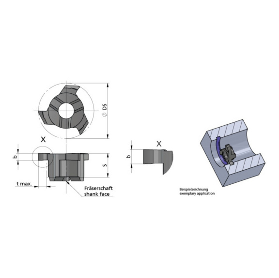 Z8.0040.00/AL41F DÜMMEL, Minimill Schneideinsatz ØDs=7.7; b=0.4; tmax=1.1 - Typ Z8, Minimill Schneideinsatz