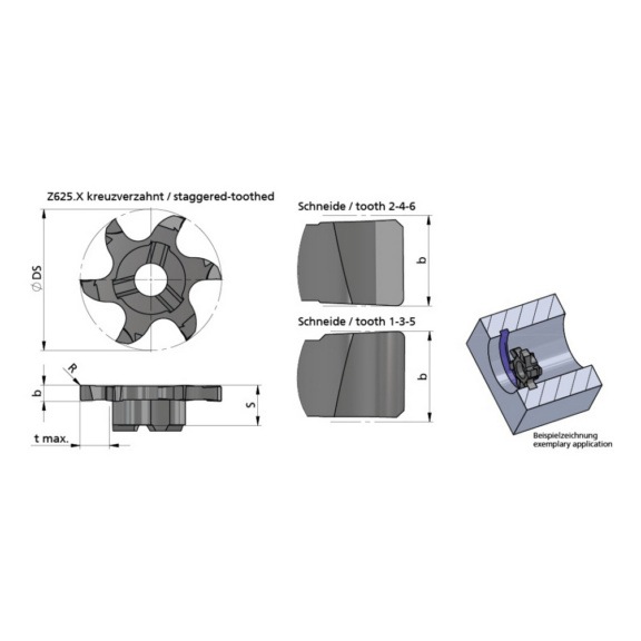 Z625.X400.02/AL41F DÜMMEL, Minimill Schneideinsatz Ø24.7; b=4.0+0.02; 2 x R=0.2 - Typ Z625, Minimill Schneideinsatz