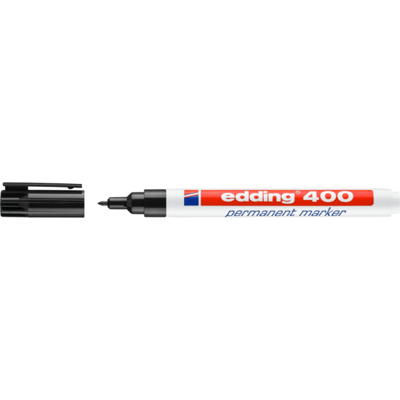 EDDING 400 Permanentmarker Farbe schwarz feine Rundspitze 1 mm wasserfest - e-400 permanent marker