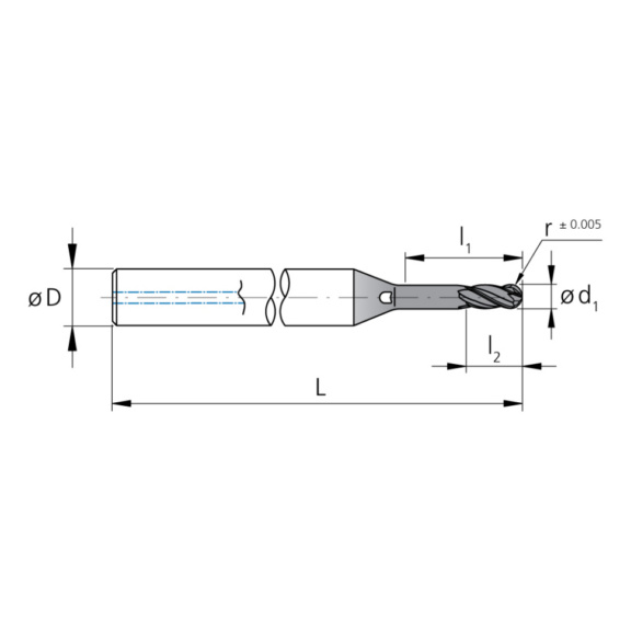 3CMC30.C5Z4.600.1, CrazyMill Cool TypC 5xd Ø6.00 Vollradius Z4 - 3CM, VHM Schaftfräser