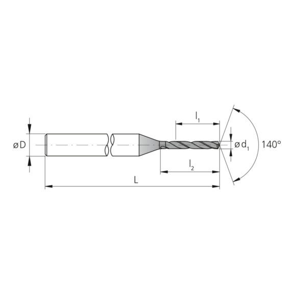 3CD.070075.S, CrazyDrill Steel 6xd Ø0.75 mm beschichtet - 3CD, VHM Hochleistungsbohrer