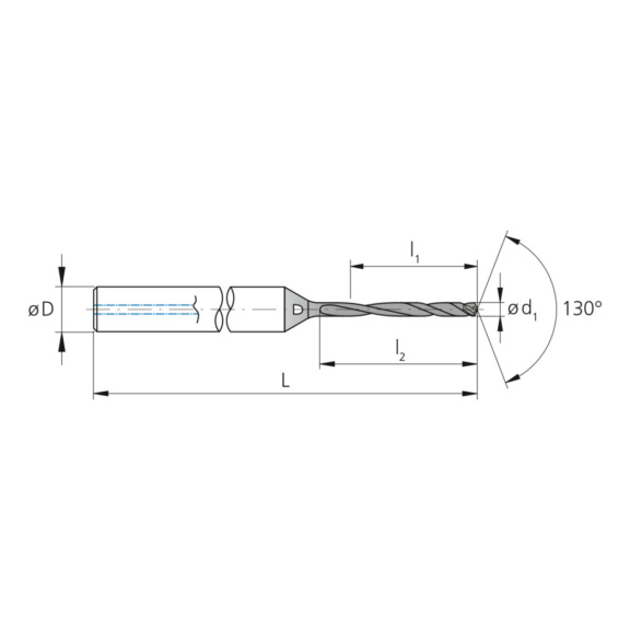 3CD.120045.IK, CrazyDrill SST-Inox IK 12xd Ø0.45 mm beschichtet - 3CD, VHM Hochleistungsbohrer