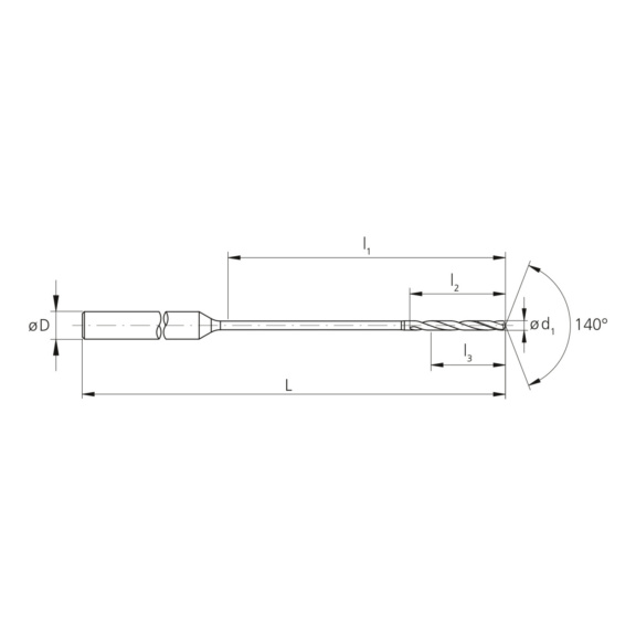 3CFT.30105.0, CrazyDrill Flex Titanium 30xd Ø1.05 mm unbeschichtet - 3CF, VHM Hochleistungsbohrer