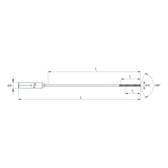 3CFS.50115.IK.1, CrazyDrill Flex Steel 50xd Ø1.15 mm beschichtet - 3CF, VHM Hochleistungsbohrer