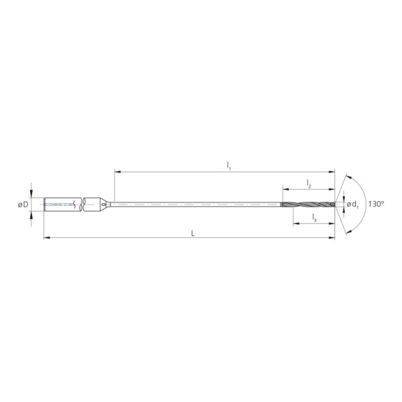 3CFI.50045.IK.1, CrazyDrill Flex SST-Inox 50xd Ø0.45 mm beschichtet - 3CF, VHM Hochleistungsbohrer