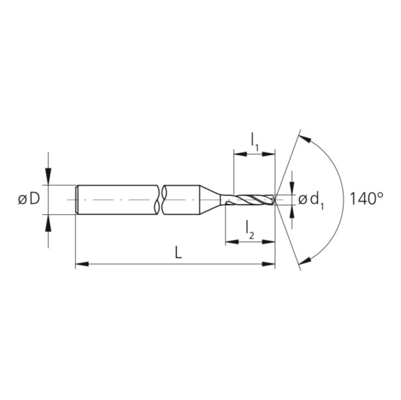 3PFS.095.0, CrazyDrill Flexpilot Steel 3xd Ø0.95 mm unbeschichtet - 3PF, VHM Hochleistungsbohrer