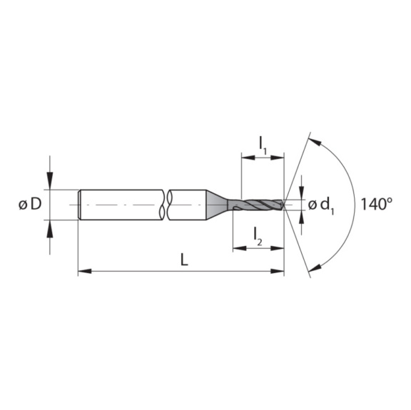 3PFS.045.1, CrazyDrill Flexpilot Steel 3xd Ø0.45 mm beschichtet - 3PF, VHM Hochleistungsbohrer