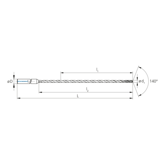 3CD.400265.XL, CrazyDrill Cool XL 40xd Ø2.65 mm beschichtet - 3CD, VHM Hochleistungsbohrer