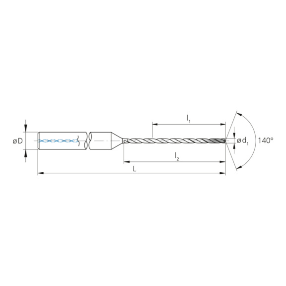 3CD.200205.XL, CrazyDrill Cool XL 20xd Ø2.05 mm beschichtet - 3CD, VHM Hochleistungsbohrer