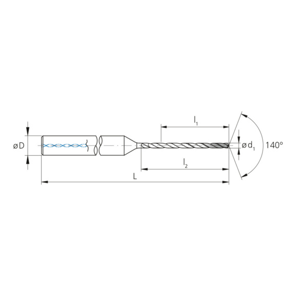 3CD.150285.XL, CrazyDrill Cool XL 15xd Ø2.85 mm beschichtet - 3CD, VHM Hochleistungsbohrer