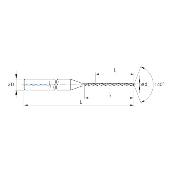 3CD.150395.CA, CrazyDrill Cool 15xd Ø3.95 mm unbeschichtet - 3CD, VHM Hochleistungsbohrer