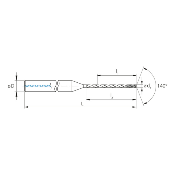 3CD.150255.CS, CrazyDrill Cool 15xd Ø2.55 mm beschichtet - 3CD, VHM Hochleistungsbohrer