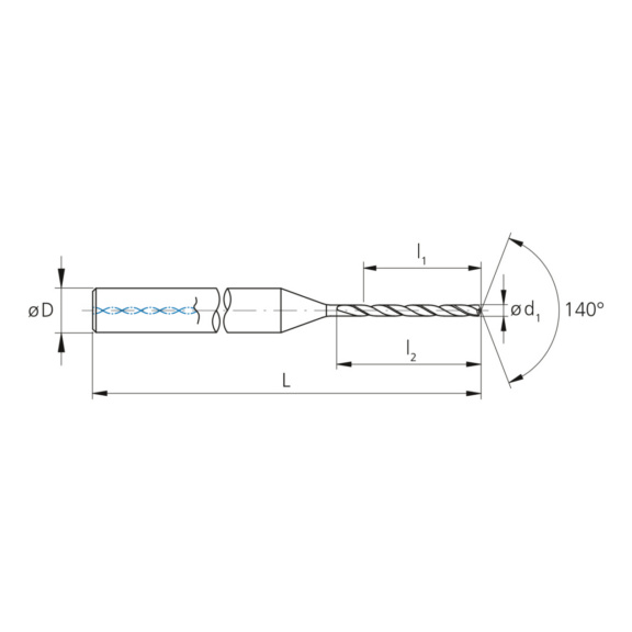 3CD.100400.CA, CrazyDrill Cool 10xd Ø4.00 mm unbeschichtet - 3CD, VHM Hochleistungsbohrer