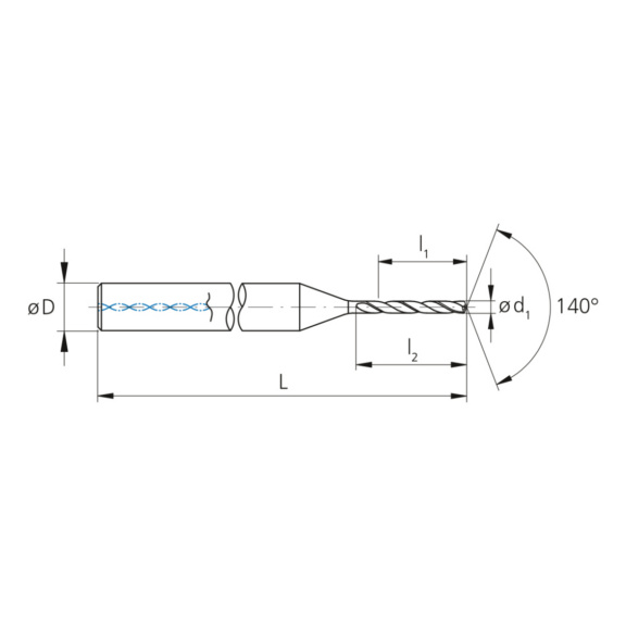 3CD.060085.CA, CrazyDrill Cool 6xd Ø0.85 mm unbeschichtet - 3CD, VHM Hochleistungsbohrer