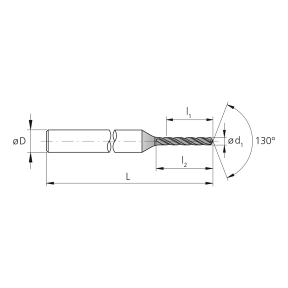 3CD.050140.A, CrazyDrill Alu 5xd Ø1.40 mm beschichtet - 3CD, VHM Hochleistungsbohrer