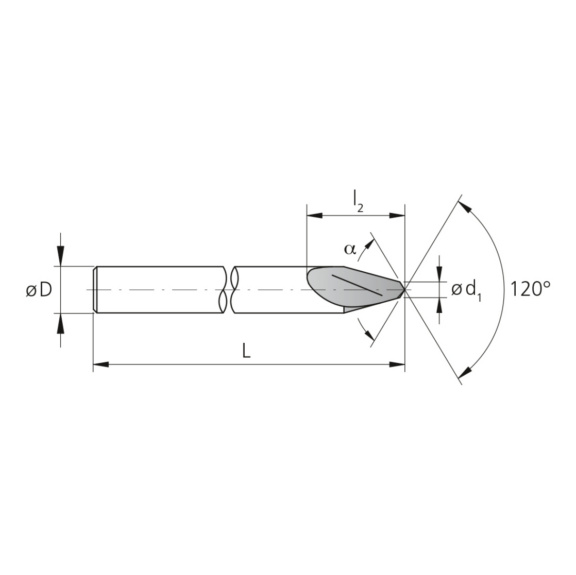 3MC.120100.1, MiquDrill Centro 120° Ø1.0 mm beschichtet - 3MC, VHM Hochleistungsbohrer