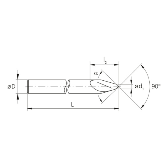 3MC.090400.0, MiquDrill Centro 90° Ø4.0 mm unbeschichtet - 3MC, VHM Hochleistungsbohrer