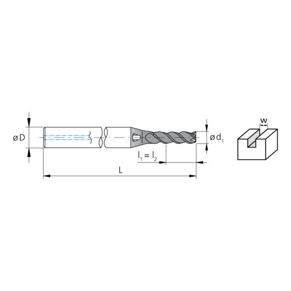 3CMC42.A8Z3.250.1, CrazyMill Cool P&S 2.5xd Ø2.50 mm beschichtet - 3CM, VHM Schaftfräser