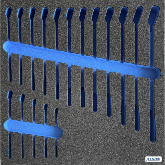 ATORN Hartschaumeinlage leer, passend für 17-teiligen Ring-Maulschlüssel-Satz - Hartschaumeinlage, leer - Ringmaulschlüssel-Satz 17