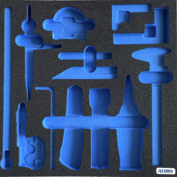 ATORN Hartschaumeinlage leer, passend für 13-teiliges Messmittel-Sortiment - Hartschaumeinlage, leer - Messmittel-Sortiment 13