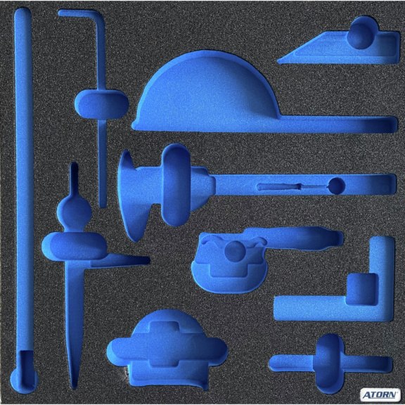 ATORN module en mousse rigide vide pour jeu d'équipements de mesure 10 pièces - Module en mousse rigide, vide - assortiment de 10 équipements de mesure