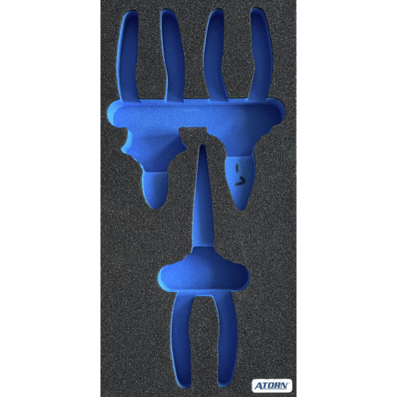 ATORN Hartschaumeinlage leer, passend für 3-teiliges Zangen-Sortiment - Hartschaumeinlage, leer - Zangen-Sortiment 3