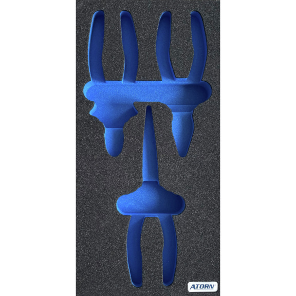 ATORN Hartschaumeinlage leer, passend für 3-teiliges VDE-Zangen-Sortiment - Hartschaumeinlage, leer - VDE Zangen-Sortiment 3