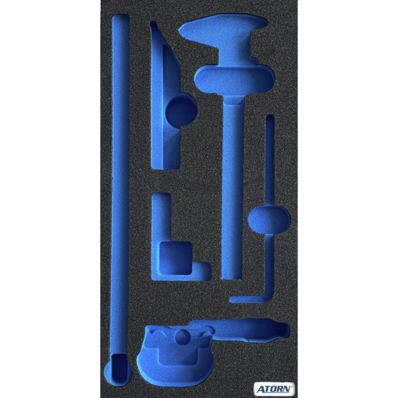 ATORN Hartschaumeinlage leer, passend für 6-teiliges Messmittel-Sortiment - Hartschaumeinlage, leer - Messmittel-Sortiment 6