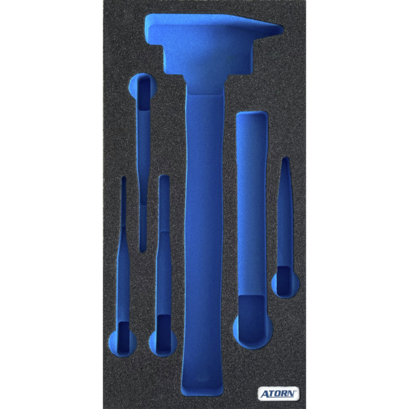 ATORN Hartschaumeinlage leer, passend für 6-teiliges Schlagwerkzeug-Sortiment - Hartschaumeinlage, leer - Schlagwerkzeuge-Sortiment 6