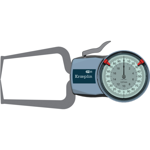 KROEPLIN Schnelltaster D220S 0 20mm 0,01mm IP65 Außenmessungen - Mechanischer Schnelltaster für Außenmessung von Nuten und Dicken