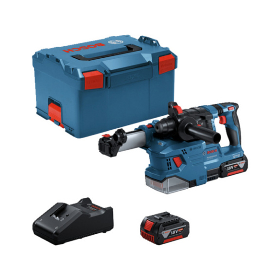 BOSCH Akku-Bohrhammer SDS plus GBH 18V-22 2x Akku GBA 18V4.0Ah/L-BOXX Ringbürste - Akku-Bohrhammer GBH 18V-22